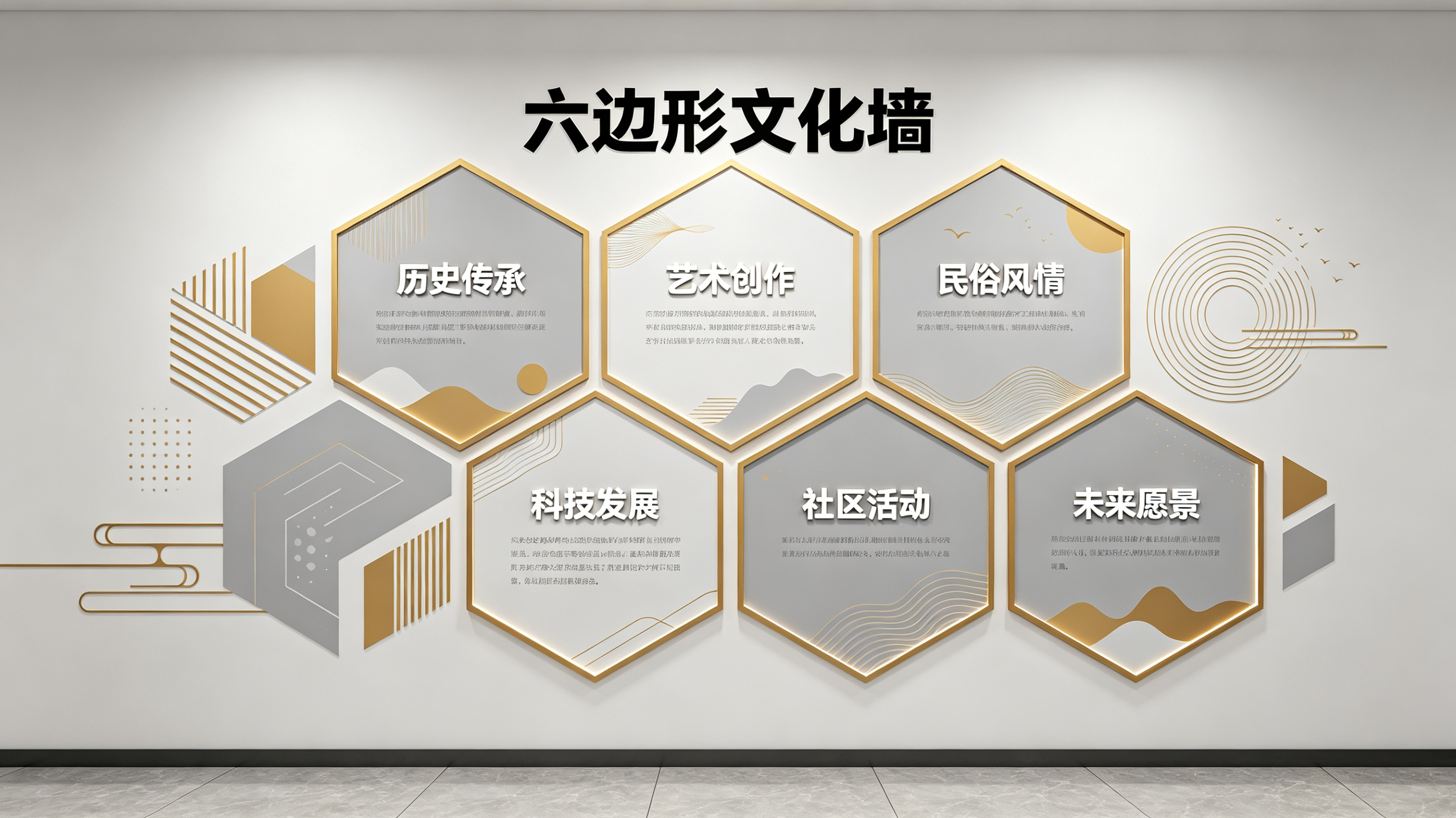 绵阳企业文化墙 | 六边形信息美学